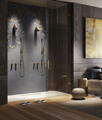 Штанга для душа Gessi Anello, настенная, h900 мм, цвет Brushed Brass PVD
