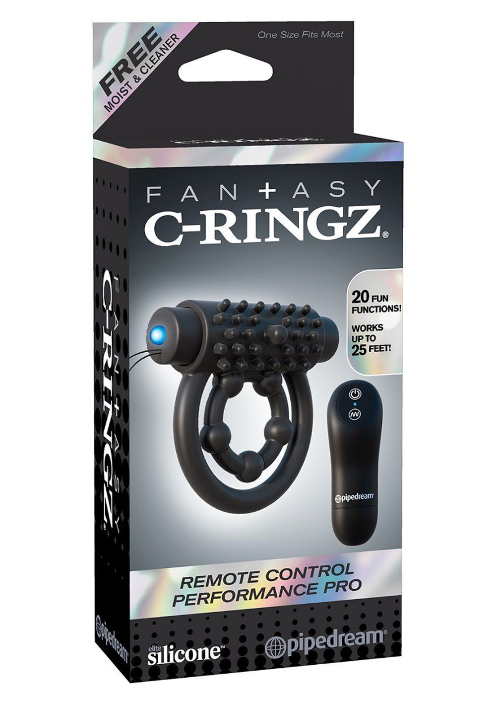 Эрекционное кольцо с подхватом мошонки и клиторальной щеточкой с вибрацией (Цвет: черный)