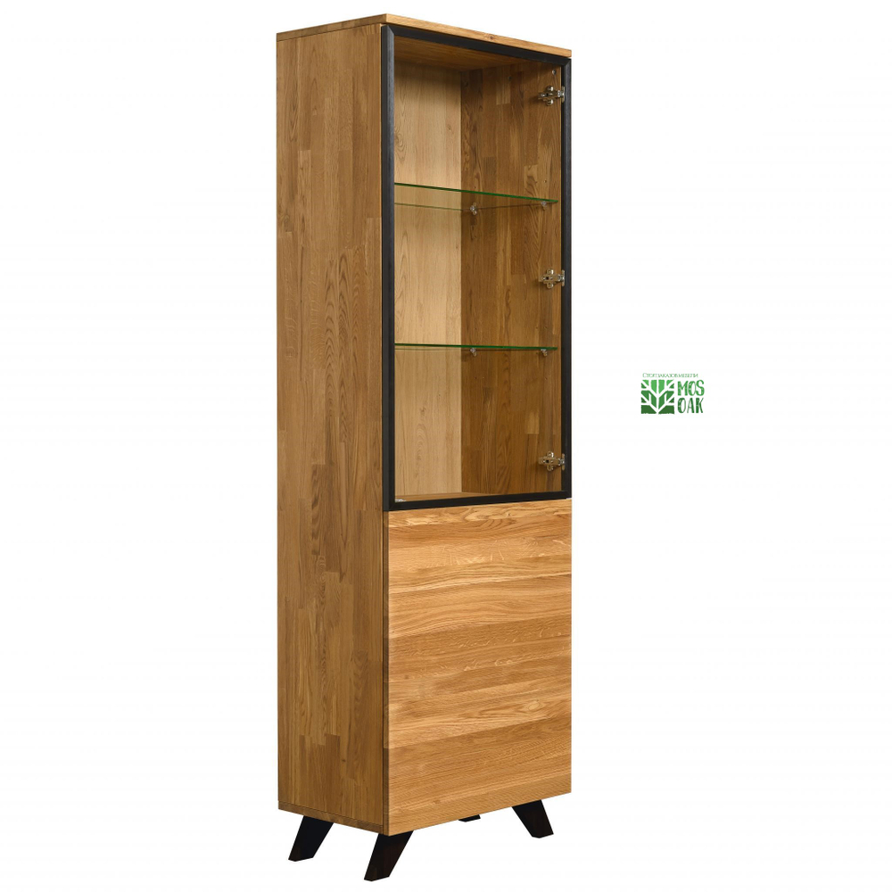 Шкаф витрина из массива дуба Монтерей