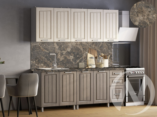 Кухня Лаура 2.0м (корпус белый/клен кремовый; клен серый) 38мм королевский опал