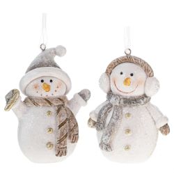 GAEM Фигурка декоративная подвесная "Снеговик", L7 W3,5 H9 см, 2в.
