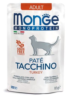 Пауч Monge Cat Monoprotein Pouch для кошек с индейкой