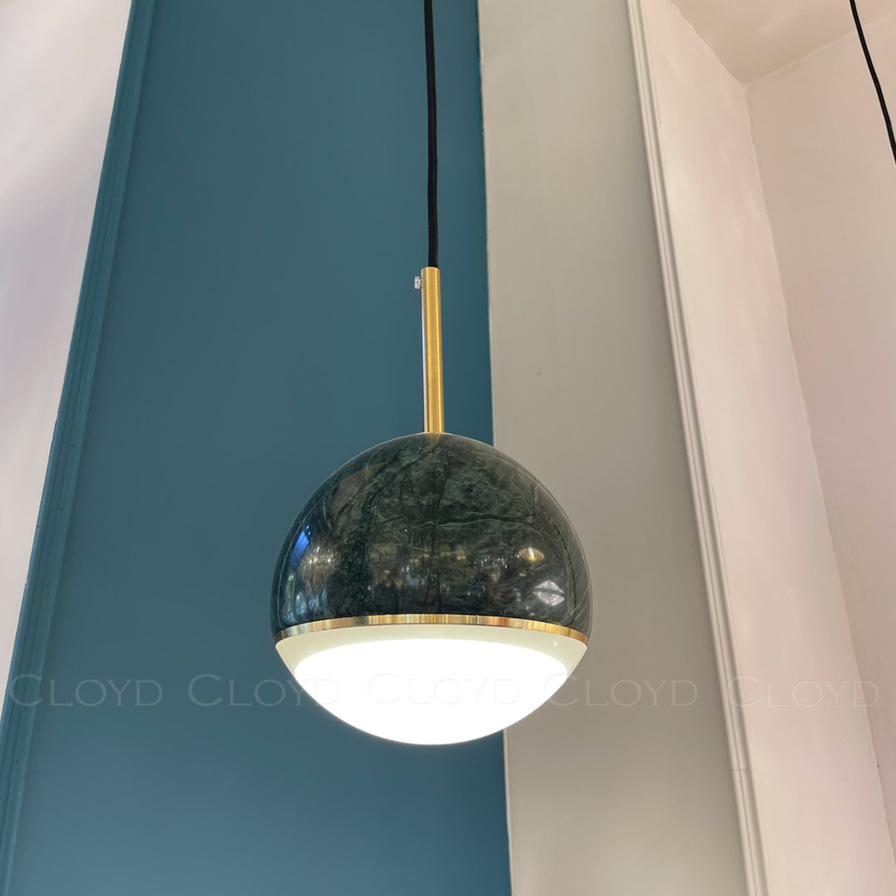 Подвесной светильник Cloyd LUNAR P1 / латунь - зелен.мрамор (арт.11059)