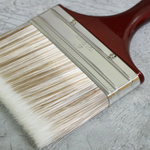 Кисть плоская 4" 100мм, искусственная мягкая щетина, деревянная лакированная ручка