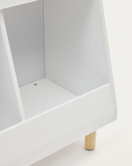 Serwa Книжный шкаф из белого МДФ с ножками из массива сосны