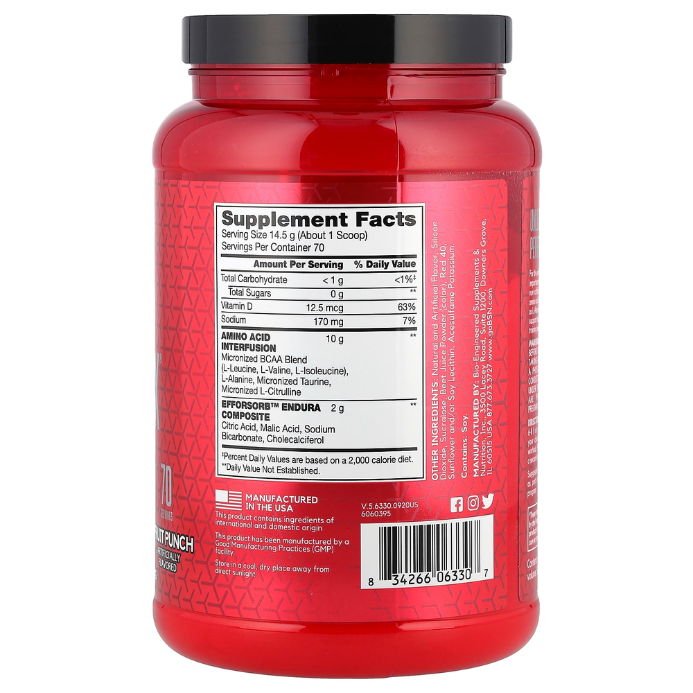 BSN, AminoX®, выносливость и восстановление, фруктовый пунш, 1,02 кг (2,24 фунта)