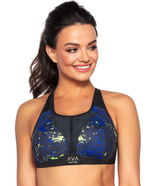 Спортивный бюстгальтер +size Naomi (Размер: 100F) (Цвет: черный с синим)