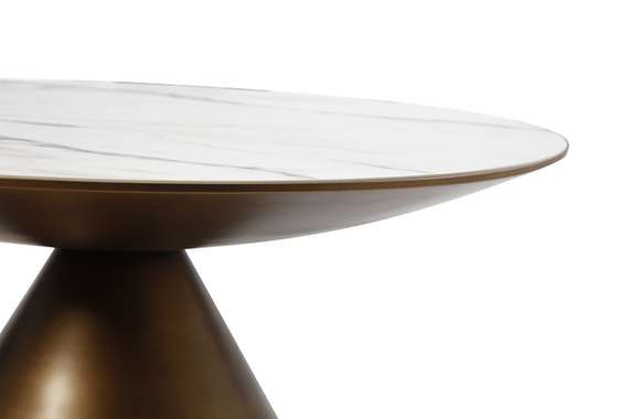 Журнальный столик Verdo Ø90х46 см, белая керамика