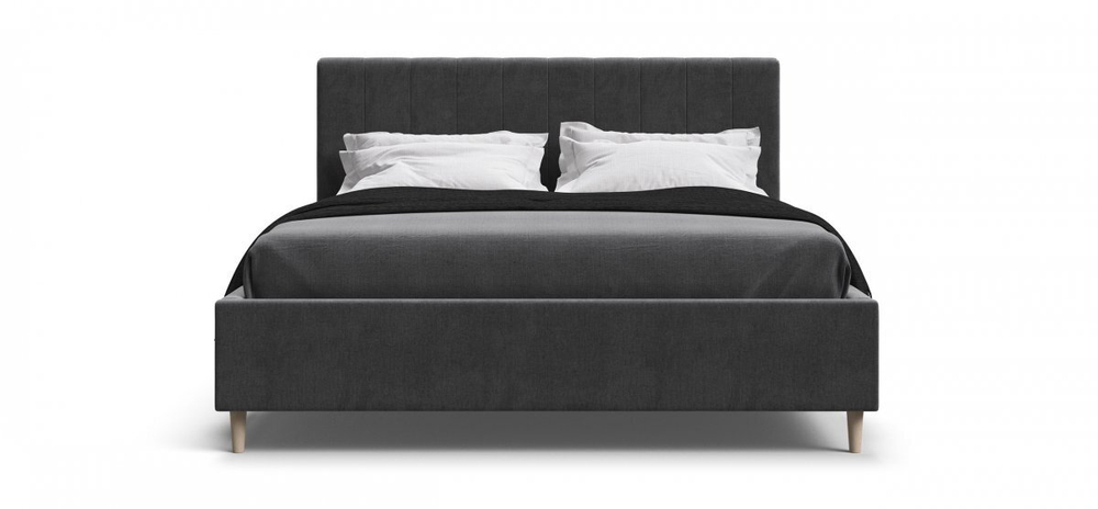 Кровать Сканди велюр Monolit серая