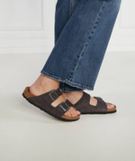 Кожаные шлепанцы arizona vl sfb velvet gray Birkenstock - коричневый(552323)