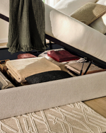 Основание кровати Nelzi из шенилла цвета экрю для матраса 160 x 200 см