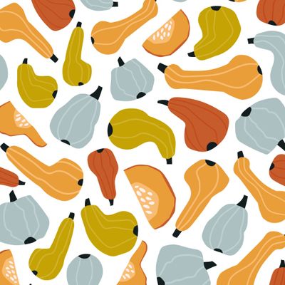 Осенние тыквы на белом