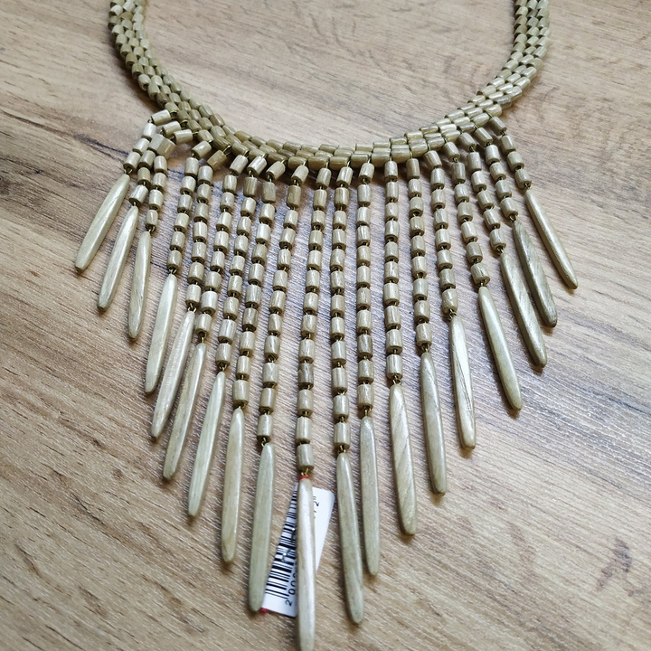 Колье Римлянка, 19 подвесов, дерево, цвет бежевый, 48 см