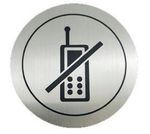 Табличка "Выключите звук телефонов" нерж. сталь NOFER 16733.2.S матовый