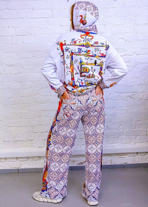 Комплект (зип худи и брюки) "Лабиринт", по мотивам Псалтири Латтрелла (Luttrell Psalter) и средневековых буквиц