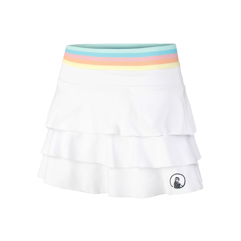 Женская теннисная юбка Quiet Please Rainbow Layering Skirt Women - White, Multicoloured