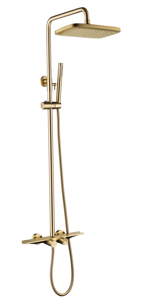 Душевая система с термостатом Grocenberg  GB7038MG Матовое золото