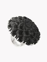 Кольцо Георгин XL, серый фарфор