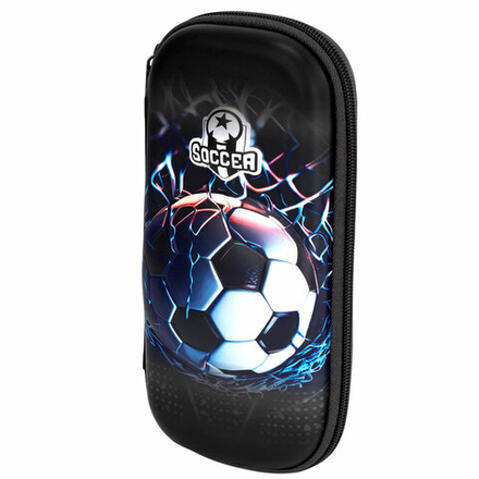 Пенал ЮНЛАНДИЯ, 1 отделение, 1 откидная планка, карман, EVA покрытие soft-touch, 22х10х5 см, "Soccer Club", 273186