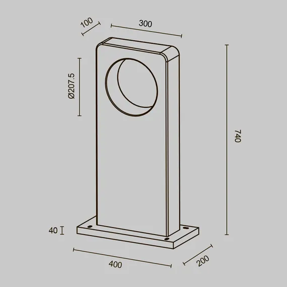 Ландшафтный светильник Бетон / Betone 3000К 7Вт IP 65 Outdoor o469fl-l7cm3k1