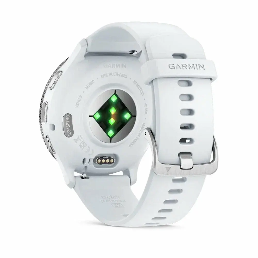 Умные часы Garmin Venu 3 45 мм, белый/серебро (Silver)