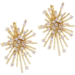 Серьги из гиппоалергенного металла со стразами «ПАЛУМНА», элли, цвет золото и серебро, 2,4*1,9см