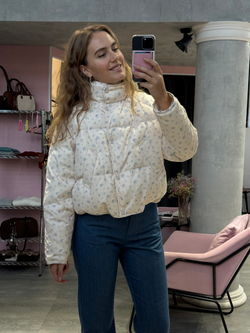 Пуховик Floral голубой