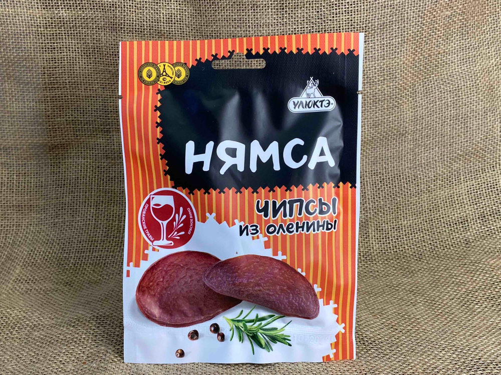 Чипсы из оленины "Нямса", с красным вином