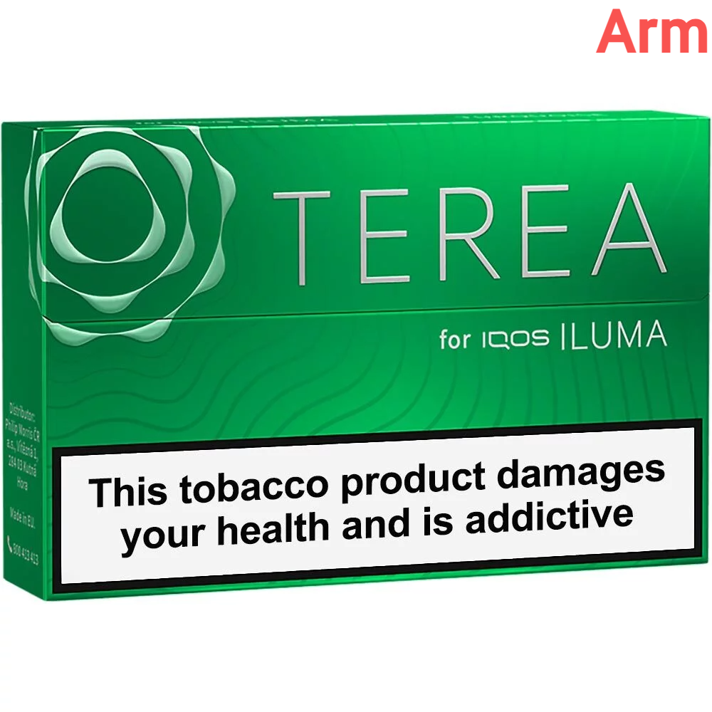 Стики Terea Green мягкий табак с мятой и лимоном (Армения) (блок - 10 пачек)