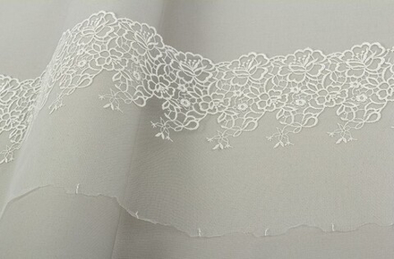 Кружево "Gamma"  "сетка", 190 мм, цв.слоновая кость