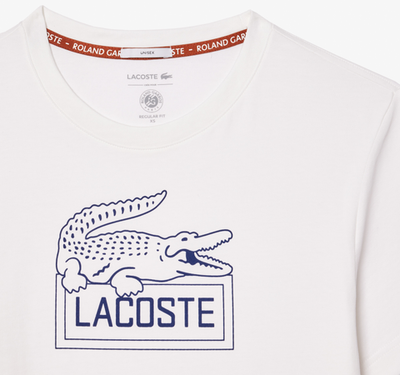Мужская теннисная футболка Lacoste Ultra-Dry Sport Roland Garros Edition Tennis T-Shirt - white