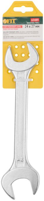 63489 Ключ рожковый "Хард", хромированное покрытие 24х27 мм FIT