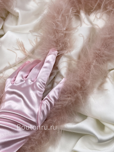 Боа страус 1 нить пыльно-розовое