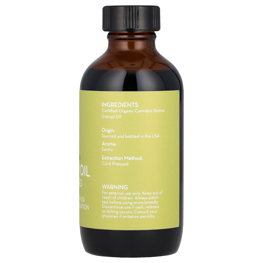 Pure Body Naturals, Органическое масло семян конопли первого отжима, 118 мл (4 жидк. унц.)