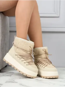 Зимние угги натуральный мех на платформе