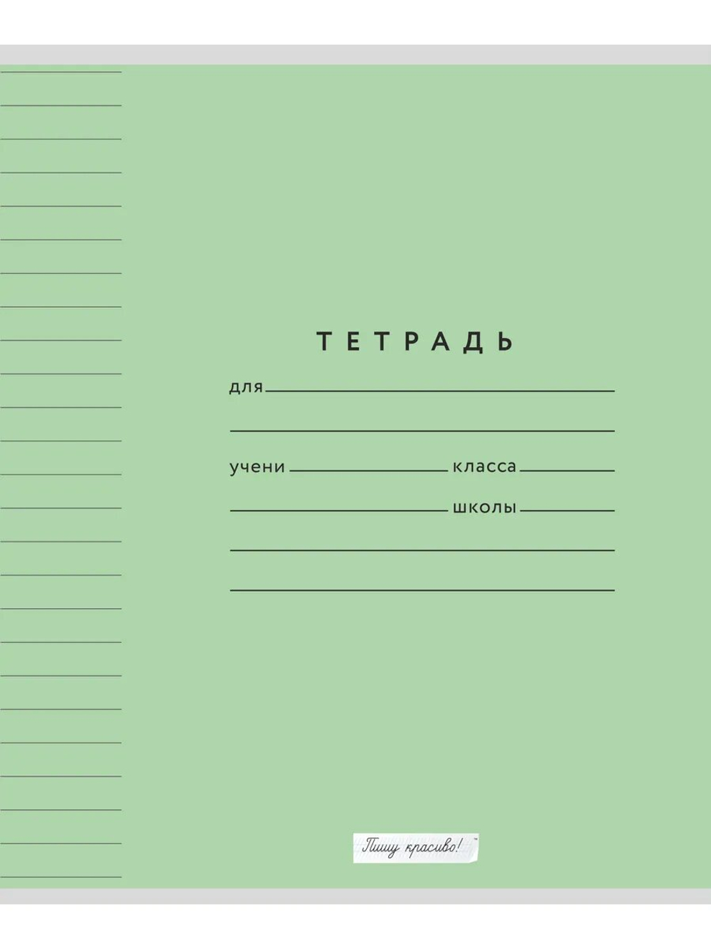 Набор тетрадей в линию (состав слова), 12 л, зелёная обложка, 20 шт