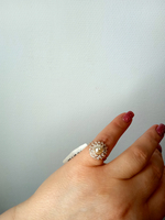 Кольцо позолоченное с жемчугом.Размер-17