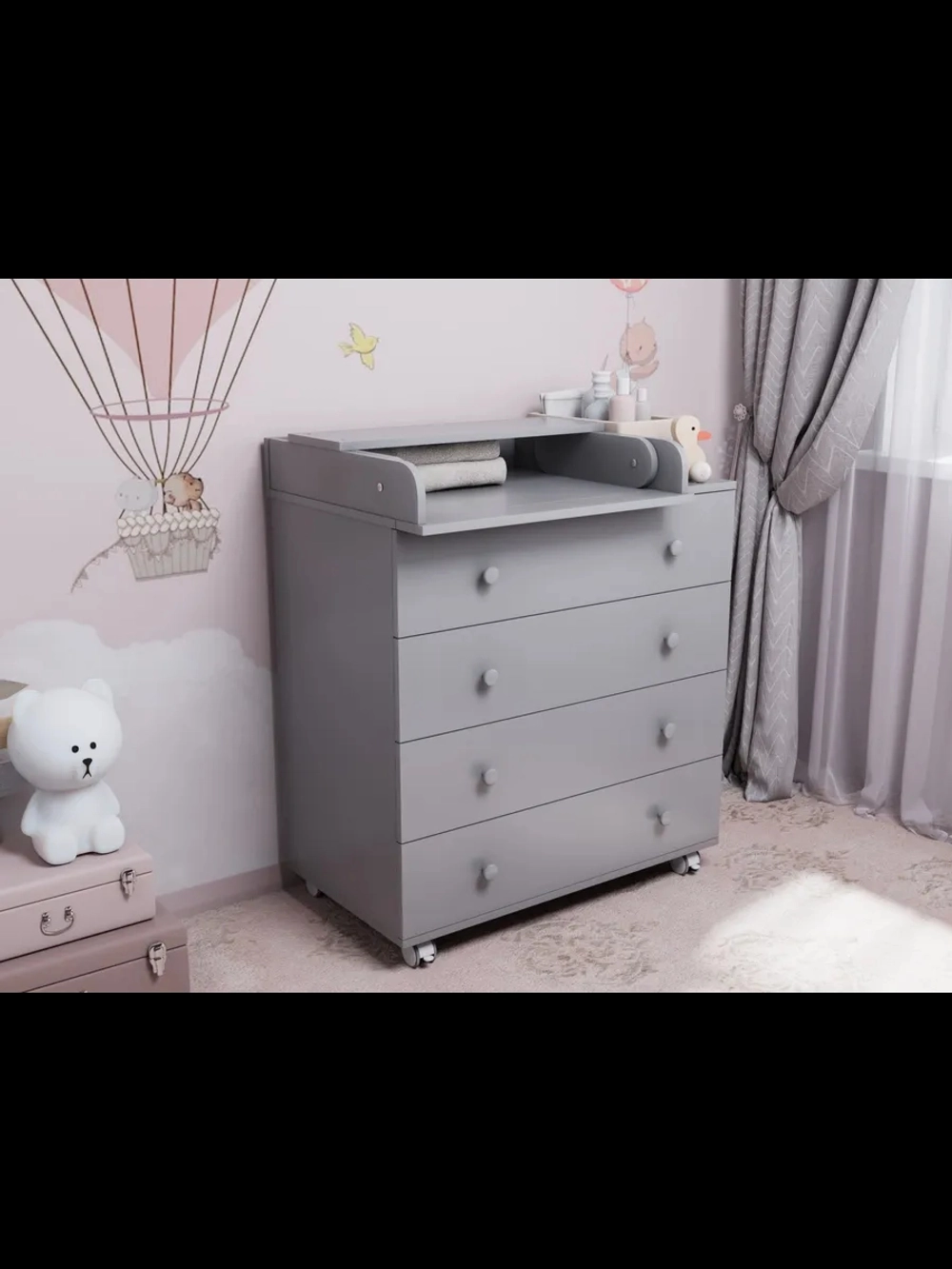 Комод пеленальный Incanto Nova 800/4 (серый)