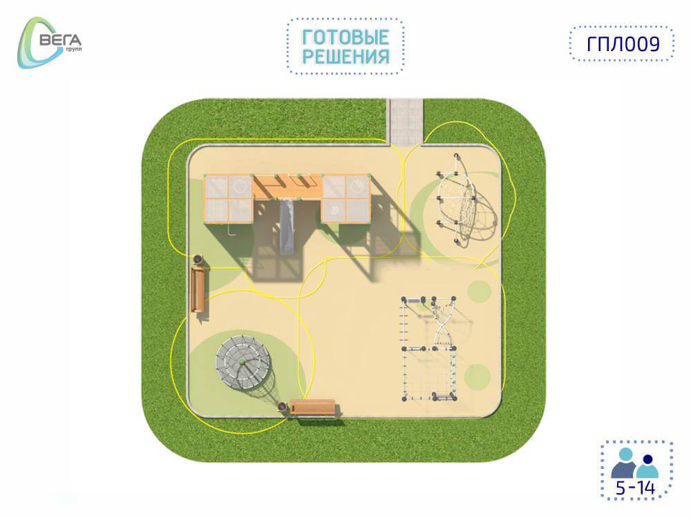 Детская игровая площадка для детей от 5 до 14 лет ГПЛ09