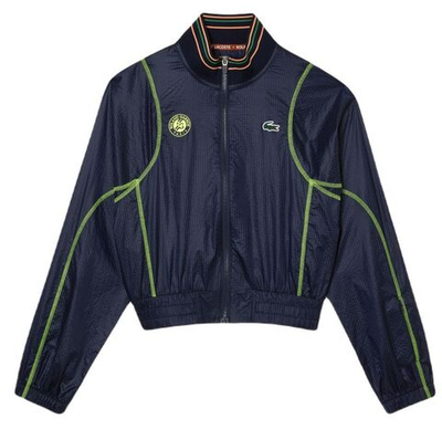 Женская Кофта теннисная Lacoste Sport Roland Garros Edition Post-Match Cropped Jacket - navy blue