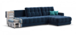 Угловой диван Босс Макс Велюр Монолит синий