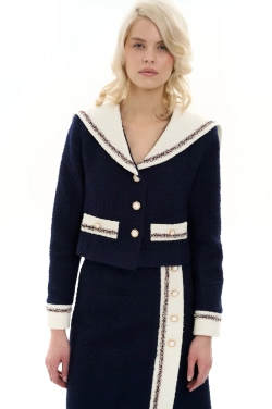 Юбка-миди с разрезом в морском стиле