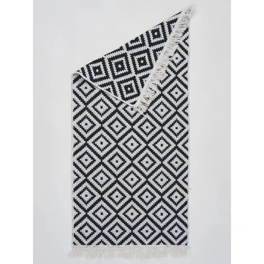 Коврик из хлопка KILIM GOLD 80серый-черный, Турция 57634