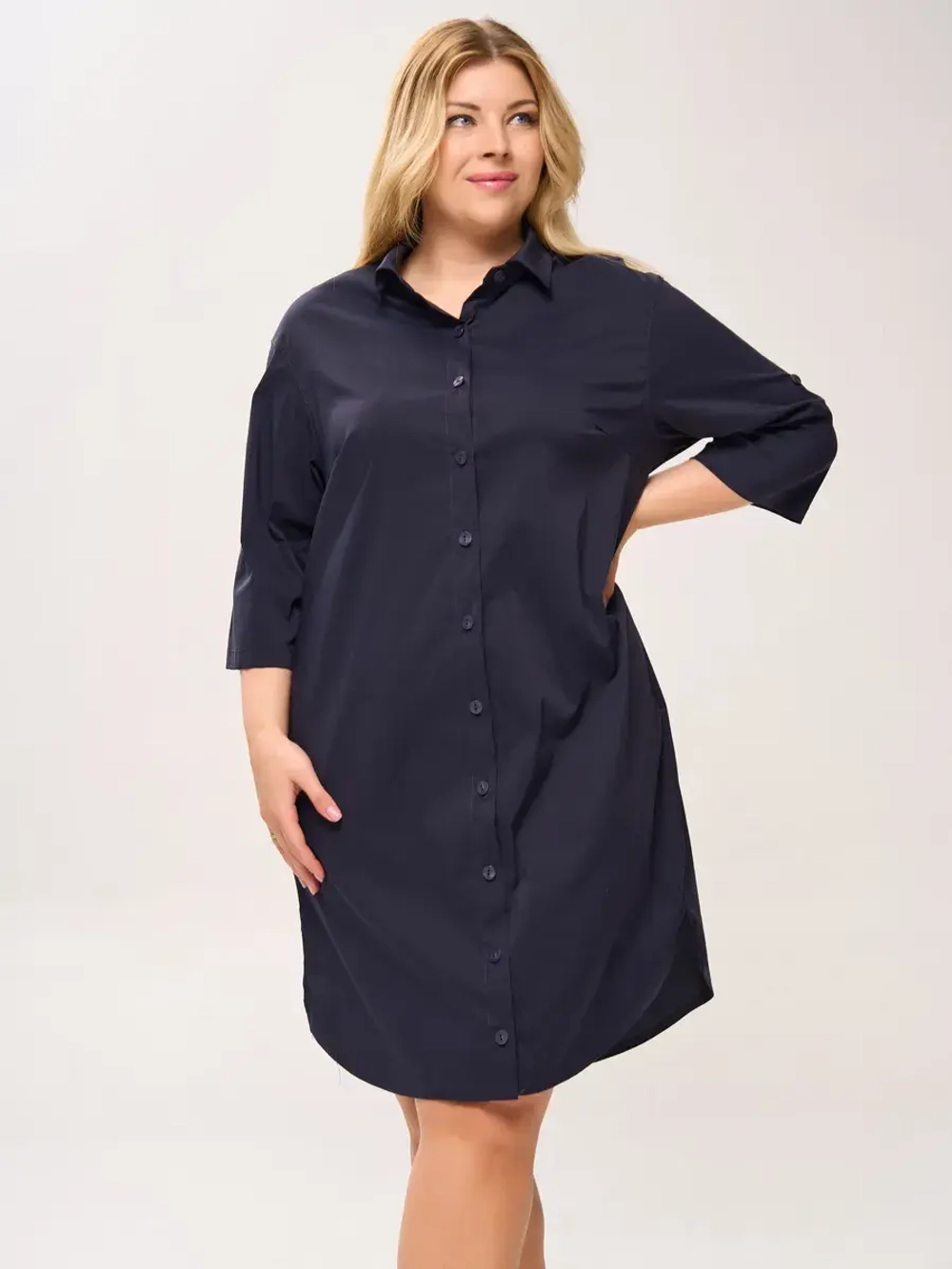 Платье-рубашка с карманами