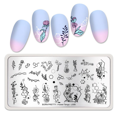 Пластина для стемпинга Born Pretty 12*6 см 51441 BP-L008 Flower tango