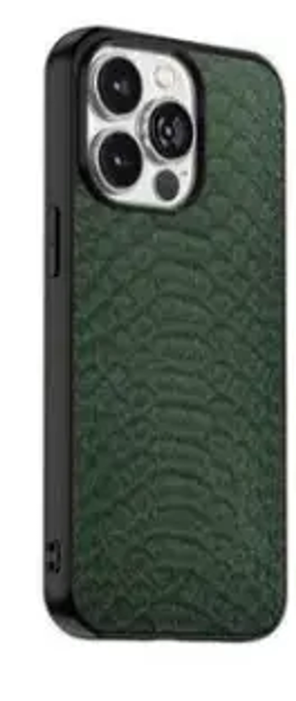 Чехол-накладка Keephone Croco Series для iPhone 14 Pro Max искусственная кожа (темно-зеленый)