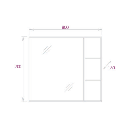 Зеркало-шкаф Onika Тимбер 80.00 Универсальный, Дуб сонома (208091)