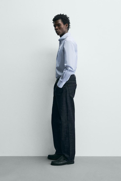 ZARA РУБАШКА ИЗ РЕЛЬЕФНОЙ ТКАНИ В ПОЛОСКУ, ПОЛОСКИ