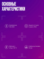 Розетка одинарная, встраиваемый модуль без рамки на 16 А с заземлением, белый