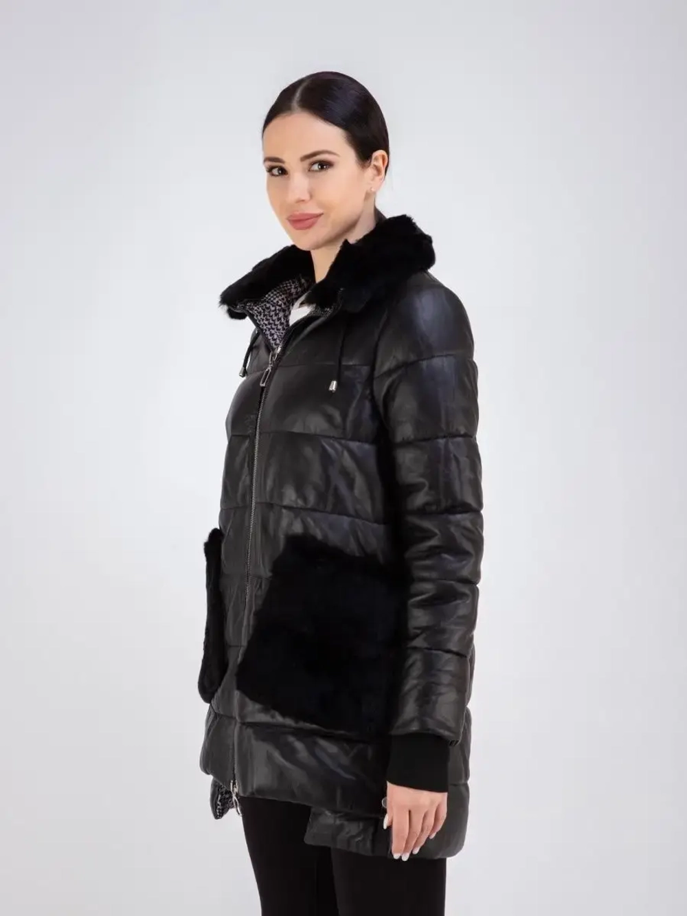 Пальто кожаное из натуральной кожи